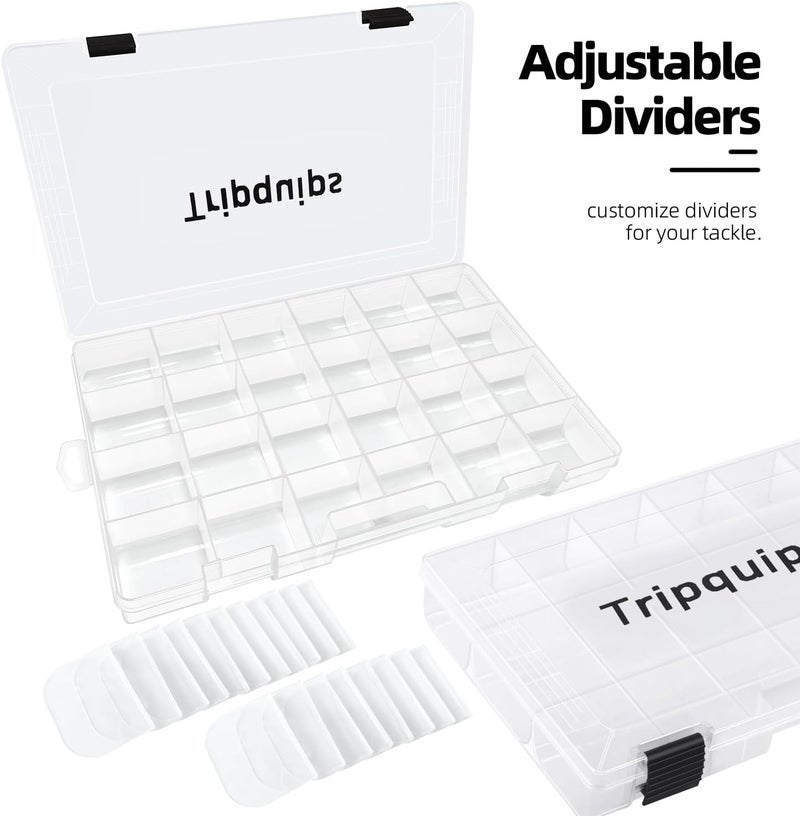Tripquips 3600 Tackle Trays, Plastic Storage Organizer Box with Removable Dividers - Tackle Boxes - Fishing Tackle Storage - 3700 Tackle Trays - 2 Packs/4 Packs Box Organizer - Image 2